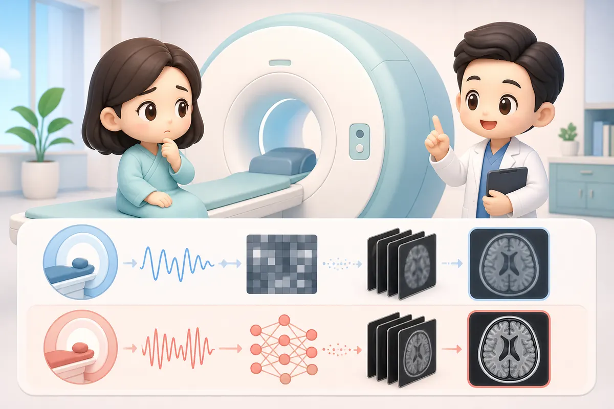 일반 MRI와 AI 딥러닝 MRI, 촬영 원리는 같고 영상을 만드는 단계가 다릅니다
