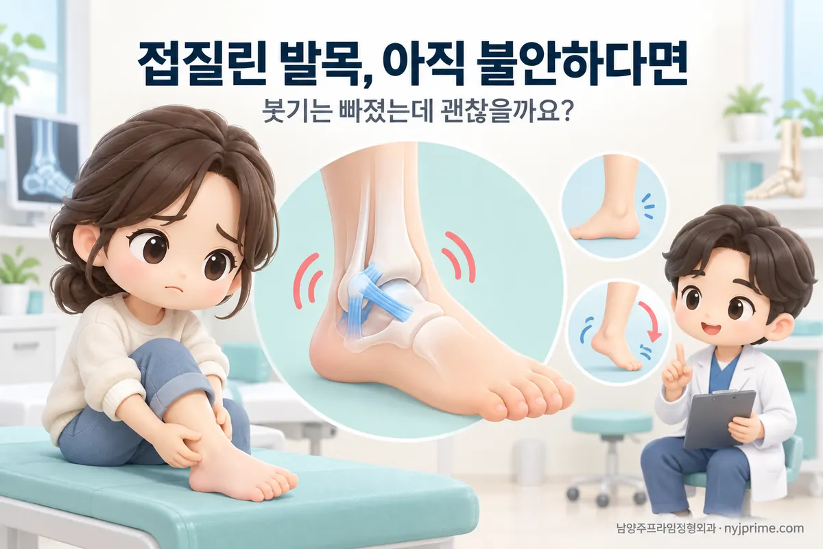 접질린 발목, 붓기는 빠졌는데 아직 불안하다면